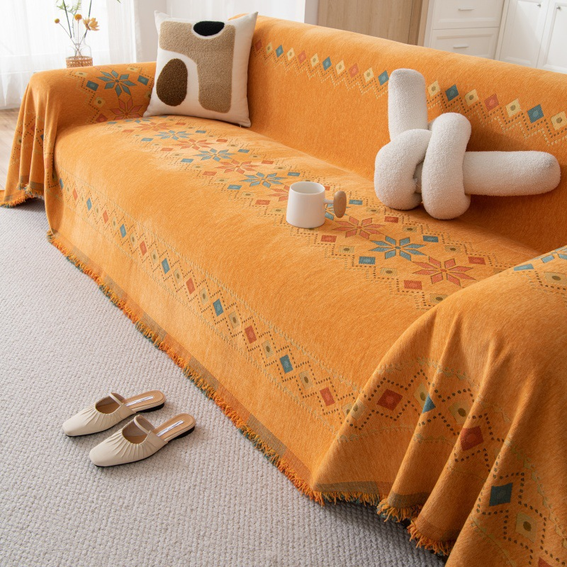 🌟 Hot Sale 50% RABATT 🛋️ Sofabezug im Boho-Stil 💝 Fransenbesatz Wendbares Design