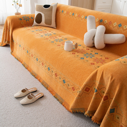 🌟 Hot Sale 50% RABATT 🛋️ Sofabezug im Boho-Stil 💝 Fransenbesatz Wendbares Design