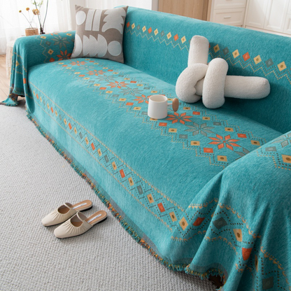 🌟 Hot Sale 50% RABATT 🛋️ Sofabezug im Boho-Stil 💝 Fransenbesatz Wendbares Design