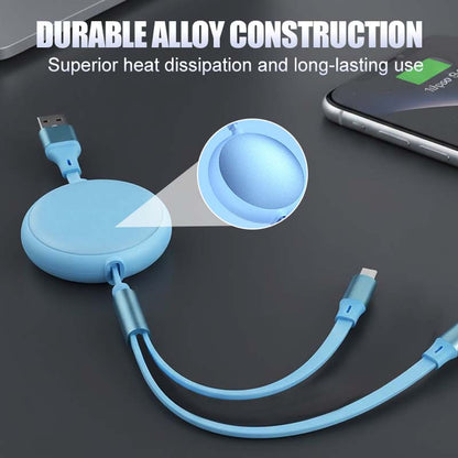 3-in-1 100W Retractable Multi Charging Cable