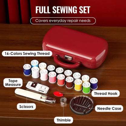 Portable Dual-Layer Sewing Kit with Handle