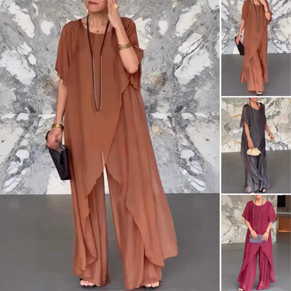 💃 Müheloser Stil, kein Schnickschnack – Damen Set aus unregelmäßigem Top & locker geschnittener Hose ✨