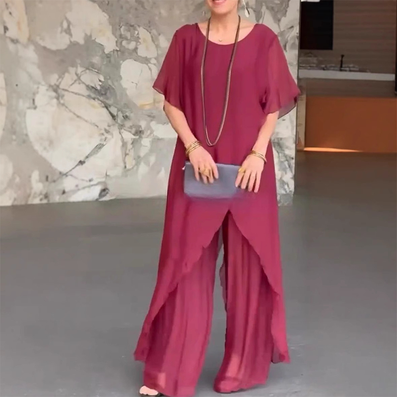 💃 Müheloser Stil, kein Schnickschnack – Damen Set aus unregelmäßigem Top & locker geschnittener Hose ✨