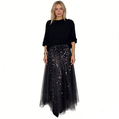 👗 Women's Sparkle Top & Tulle Skirt Set-Dazzling & Elegant Two-Piece Set✨