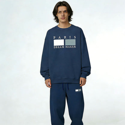 Men's Letter Print Top & Drawstring Waist Pants Set🚛Free Shipping