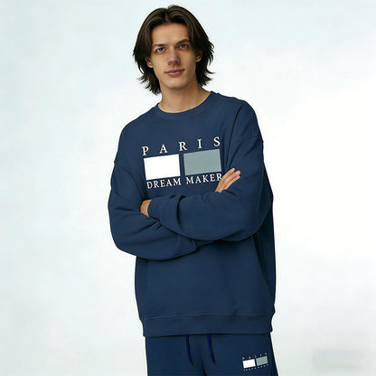 Men's Letter Print Top & Drawstring Waist Pants Set🚛Free Shipping