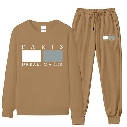 Men's Letter Print Top & Drawstring Waist Pants Set🚛Free Shipping