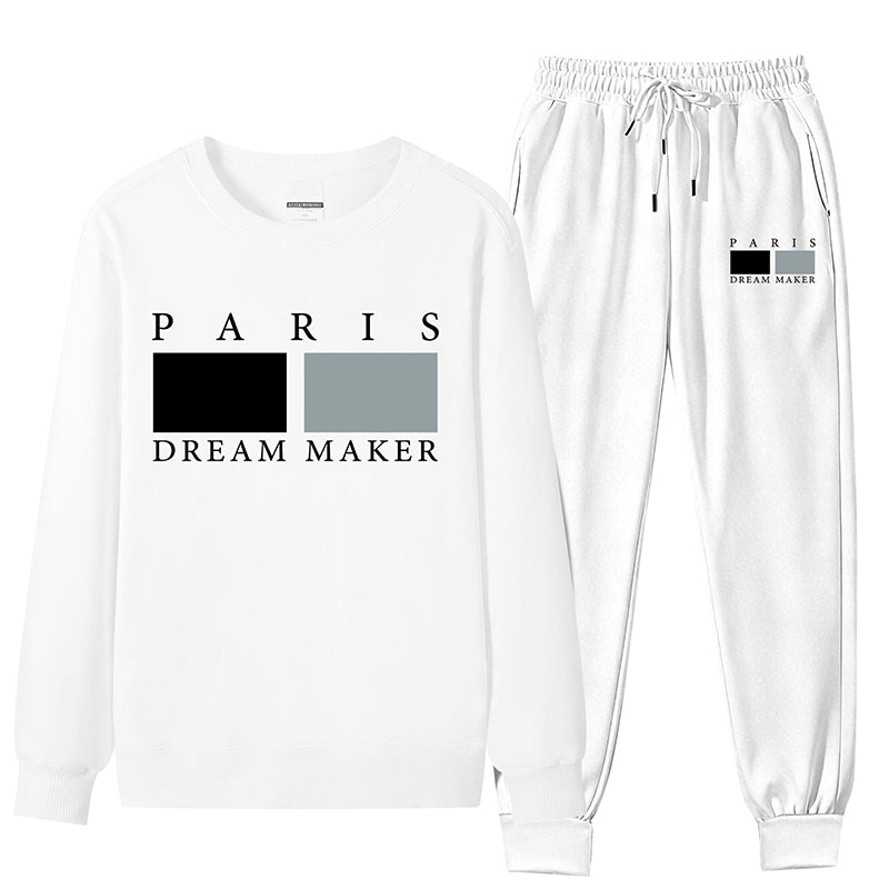 Men's Letter Print Top & Drawstring Waist Pants Set🚛Free Shipping