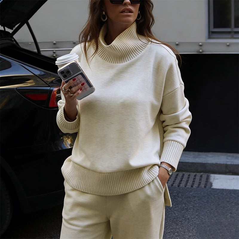 High-Neck Side-Zip Sweatshirt & Pants Set 🚛Free Shipping