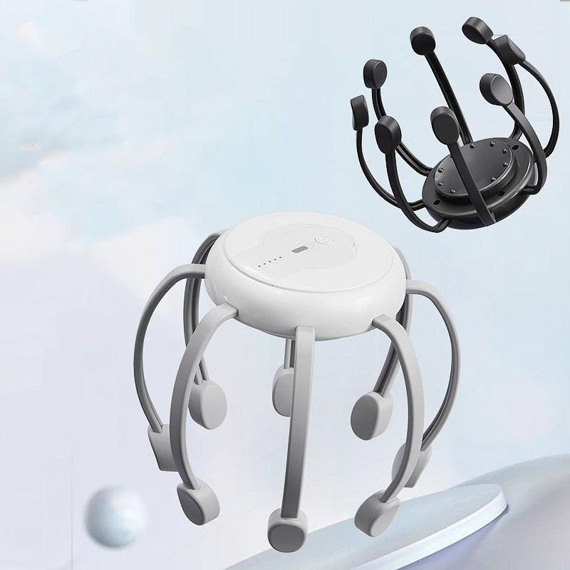 💆‍♂️ Intelligent Octopus Head Massager – Relaxing Kneading, Multiple Modes & Portable Design 🔋