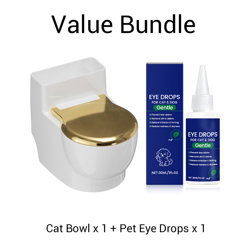 Wall-Mounted Toilet-Shaped Cat Bowl