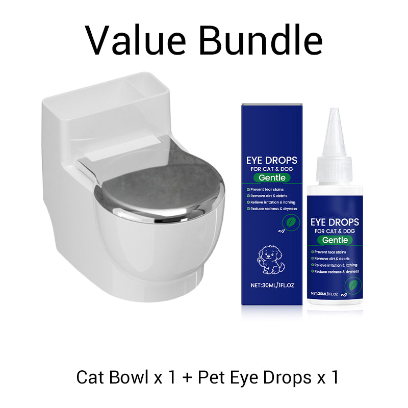 Wall-Mounted Toilet-Shaped Cat Bowl