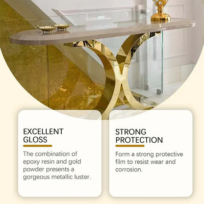 🔥2026 TOP-ANGEBOT🔥🎨🏡Blattgoldeffekt-Farben-Set – auf Wasserbasis, wetterbeständige Metallic-Goldfarbe mit Pinsel, ideal für Möbel, Dekoration & DIY-Projekte im Außenbereich