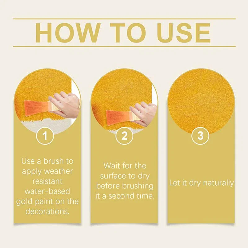 🔥2026 TOP-ANGEBOT🔥🎨🏡Blattgoldeffekt-Farben-Set – auf Wasserbasis, wetterbeständige Metallic-Goldfarbe mit Pinsel, ideal für Möbel, Dekoration & DIY-Projekte im Außenbereich