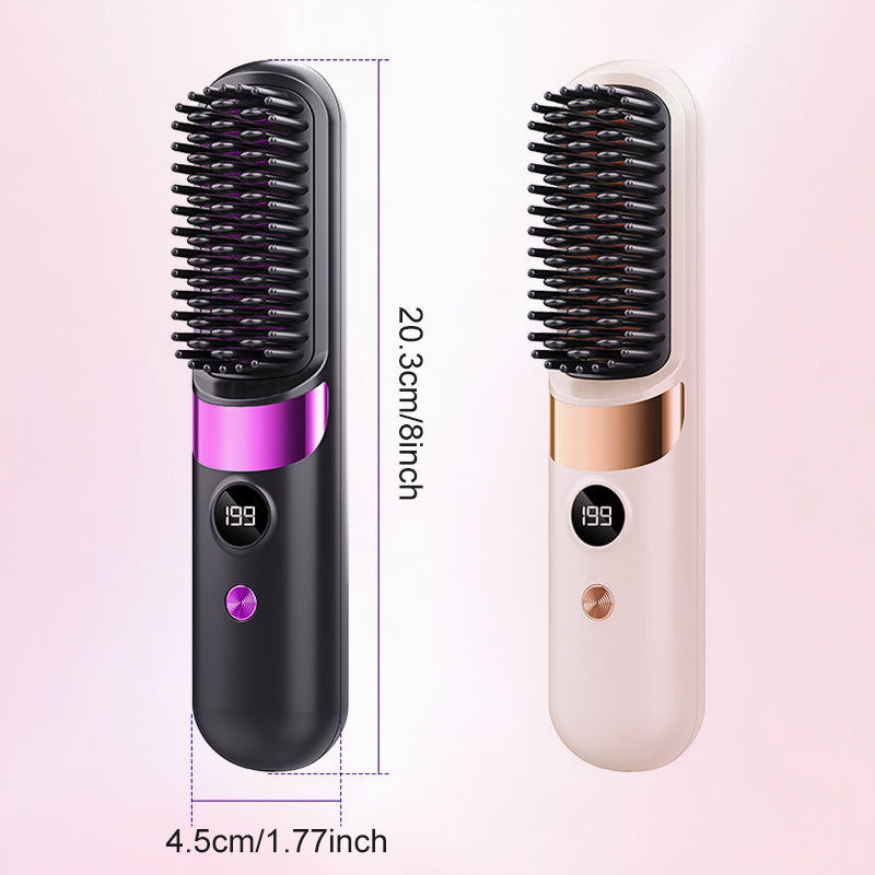 💇‍♀️🔥 3-in-1 Kabellose Haarglättbürste – Glätten, Locken & Entwirren – USB-C wiederaufladbar mit 4 Heizstufen – Perfekte Haare überall! ✨