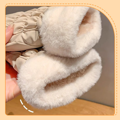 Warm Plush Cuff Gloves with Touchscreen Fingers