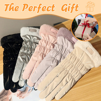 Warm Plush Cuff Gloves with Touchscreen Fingers