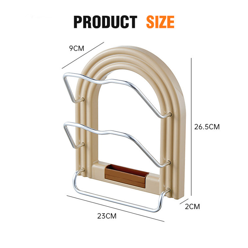 Drill-Free Wall-Mounted Pot Lid Organizer
