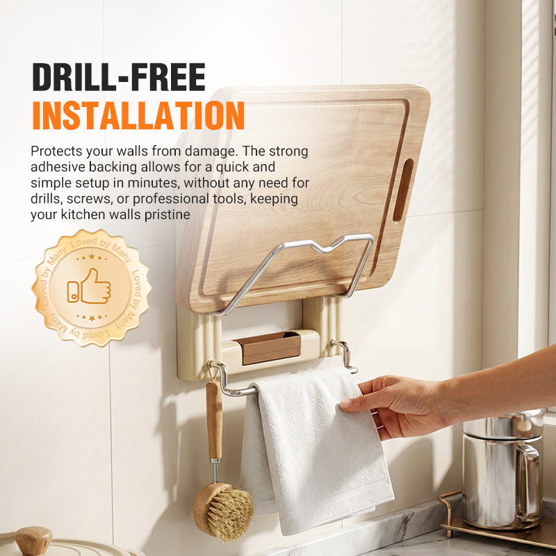 Drill-Free Wall-Mounted Pot Lid Organizer