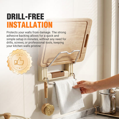 Drill-Free Wall-Mounted Pot Lid Organizer