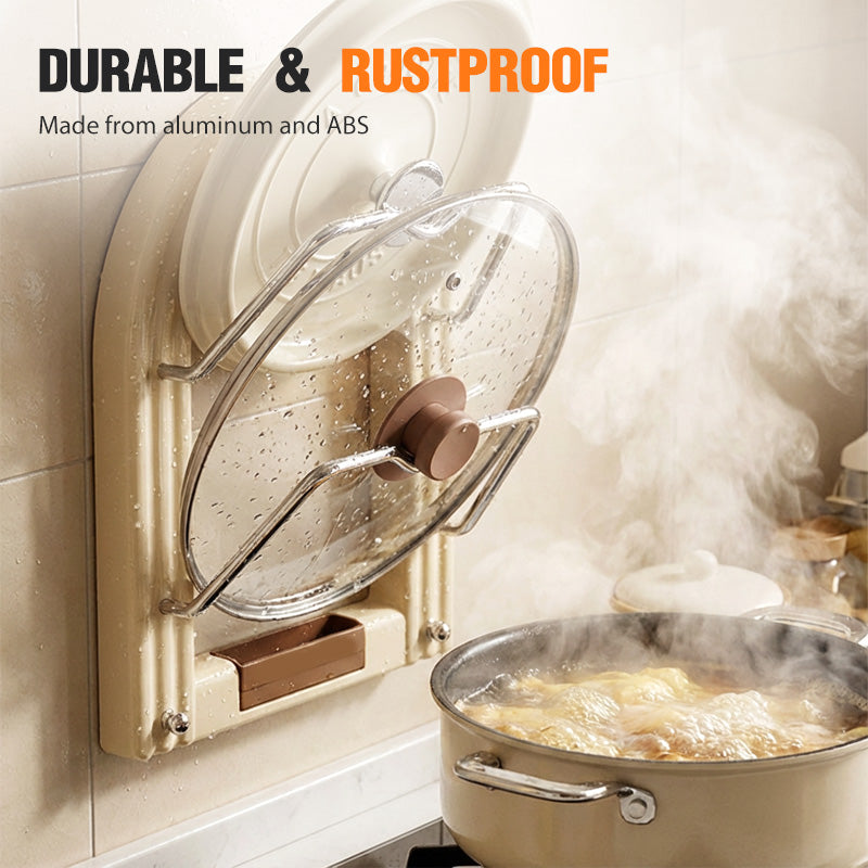 Drill-Free Wall-Mounted Pot Lid Organizer