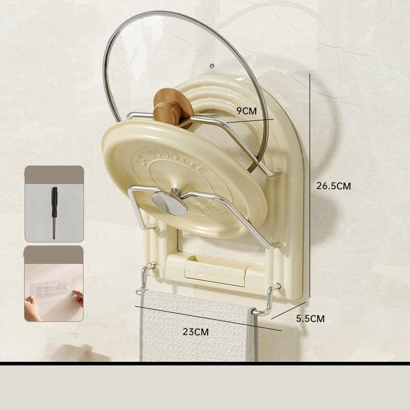 Drill-Free Wall-Mounted Pot Lid Organizer