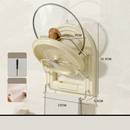 Drill-Free Wall-Mounted Pot Lid Organizer