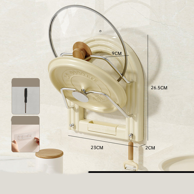 Drill-Free Wall-Mounted Pot Lid Organizer