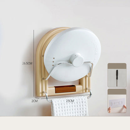 Drill-Free Wall-Mounted Pot Lid Organizer