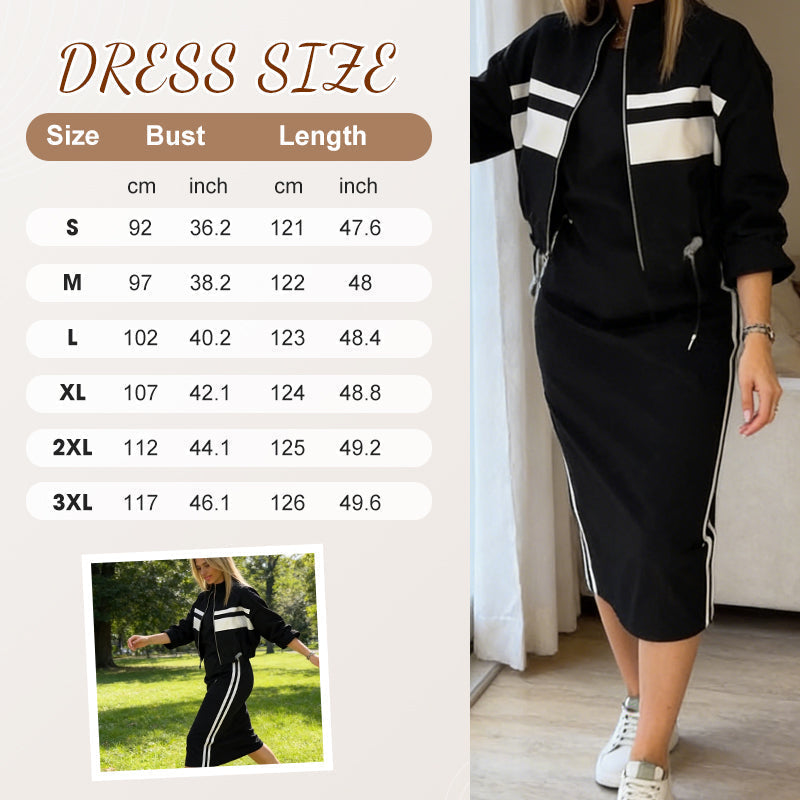 🔥LAST DAY PROMOTION - 60%OFF 💖 Women's Stand Collar Jacket & Dress Set