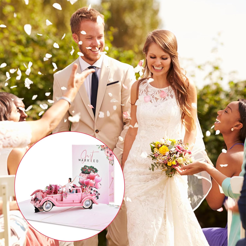3D Pop-Up Wedding Car Greeting Card