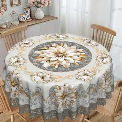 💮🍽️ Limited-Time 50% Off! Elegant Waterproof Embossed Floral Tablecloth – Oil-Resistant, Wrinkle-Free & Machine Washable