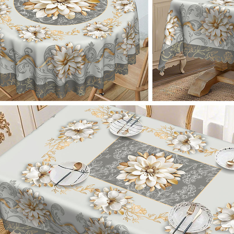 💮🍽️ Limited-Time 50% Off! Elegant Waterproof Embossed Floral Tablecloth – Oil-Resistant, Wrinkle-Free & Machine Washable