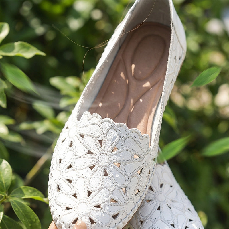 👣Women's Floral Hollow-Out Breathable Flat Loafers👡 Comfy, Breathable & Easy To Slip On 😍