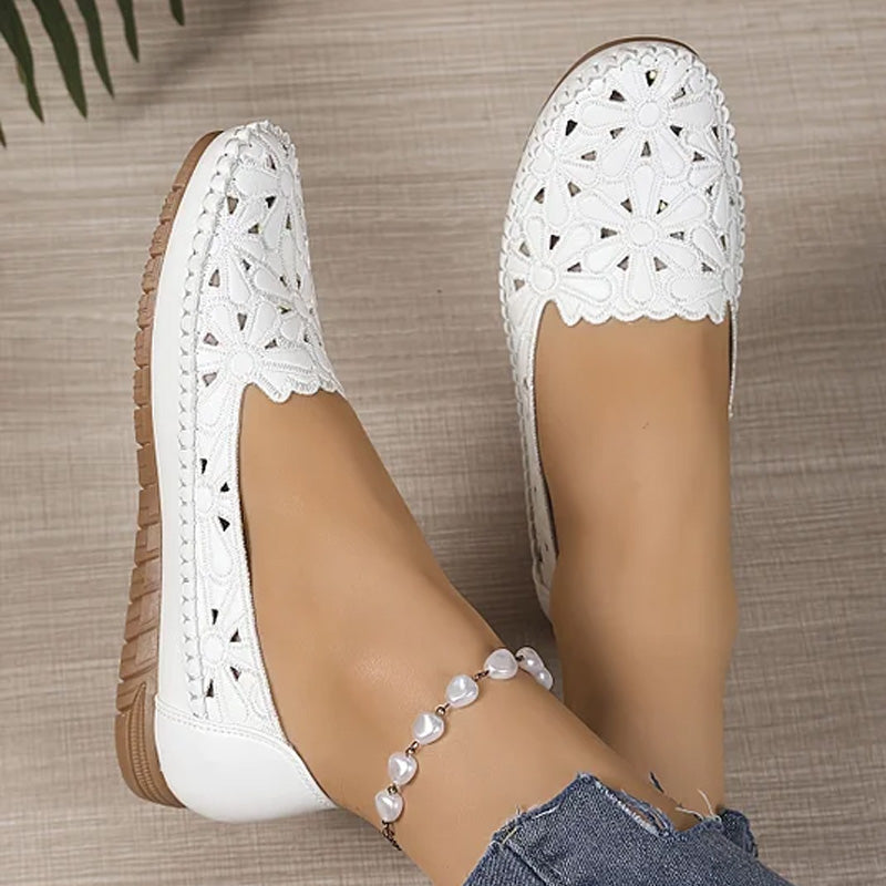 👣Women's Floral Hollow-Out Breathable Flat Loafers👡 Comfy, Breathable & Easy To Slip On 😍