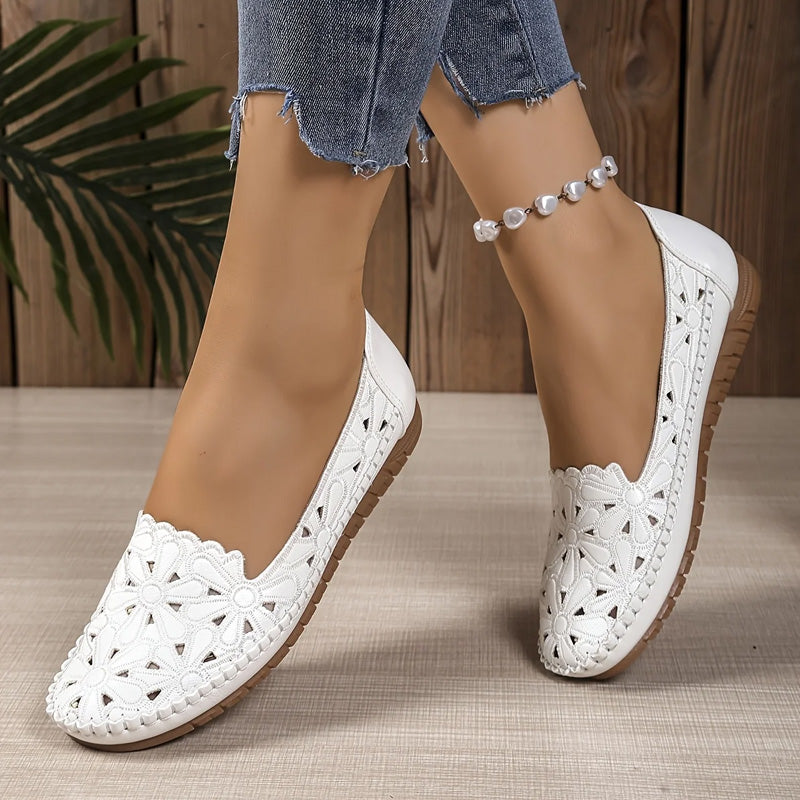 👣Women's Floral Hollow-Out Breathable Flat Loafers👡 Comfy, Breathable & Easy To Slip On 😍