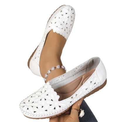 👣Women's Floral Hollow-Out Breathable Flat Loafers👡 Comfy, Breathable & Easy To Slip On 😍