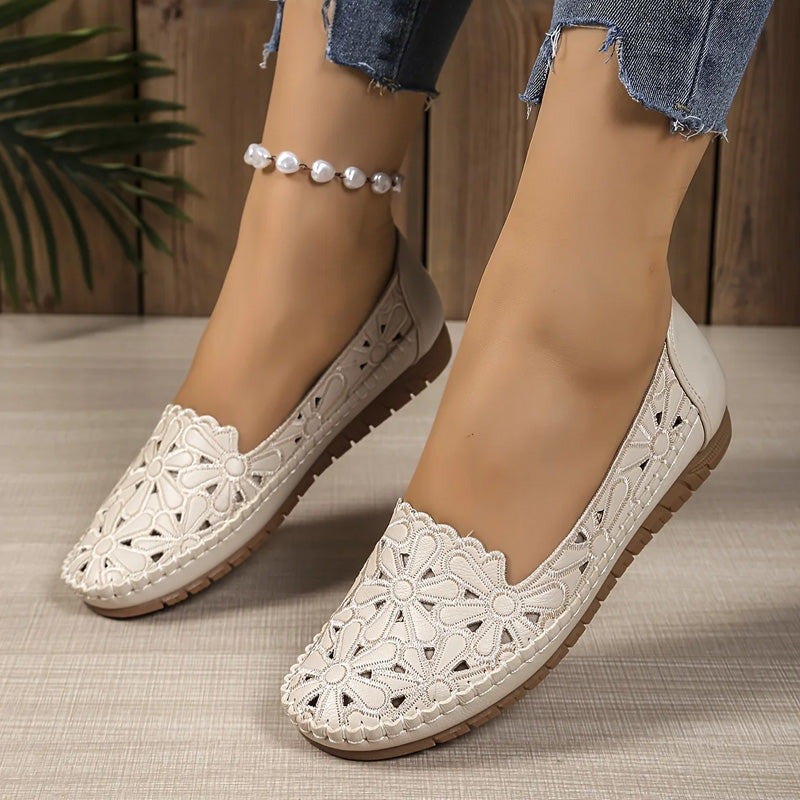 👣Women's Floral Hollow-Out Breathable Flat Loafers👡 Comfy, Breathable & Easy To Slip On 😍