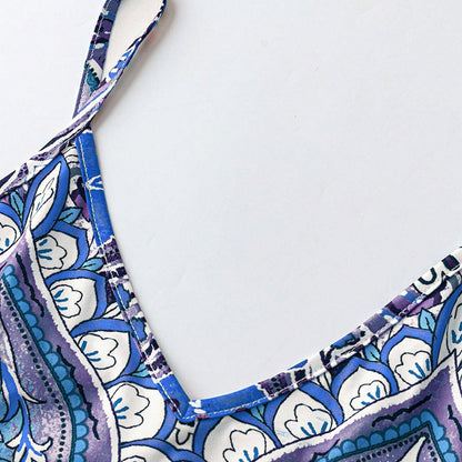 ⏳🔥2026 Verkaufsschlager🎁Damen Retro Print V-Ausschnitt Ärmelloses Maxikleid🔥Beim Kauf von 2 Stück kostenloser Versand🔥