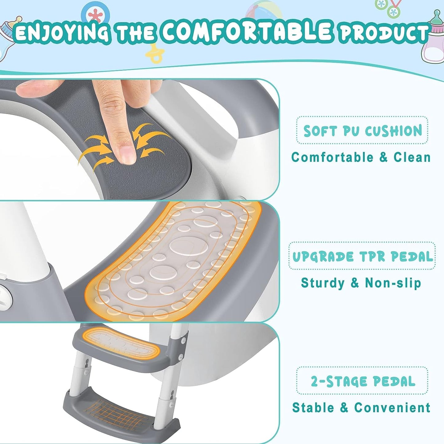 🔥✨Potty Training Toilet Seat with Ladder🧒A Must-have For Families With Children🚛Free Shipping