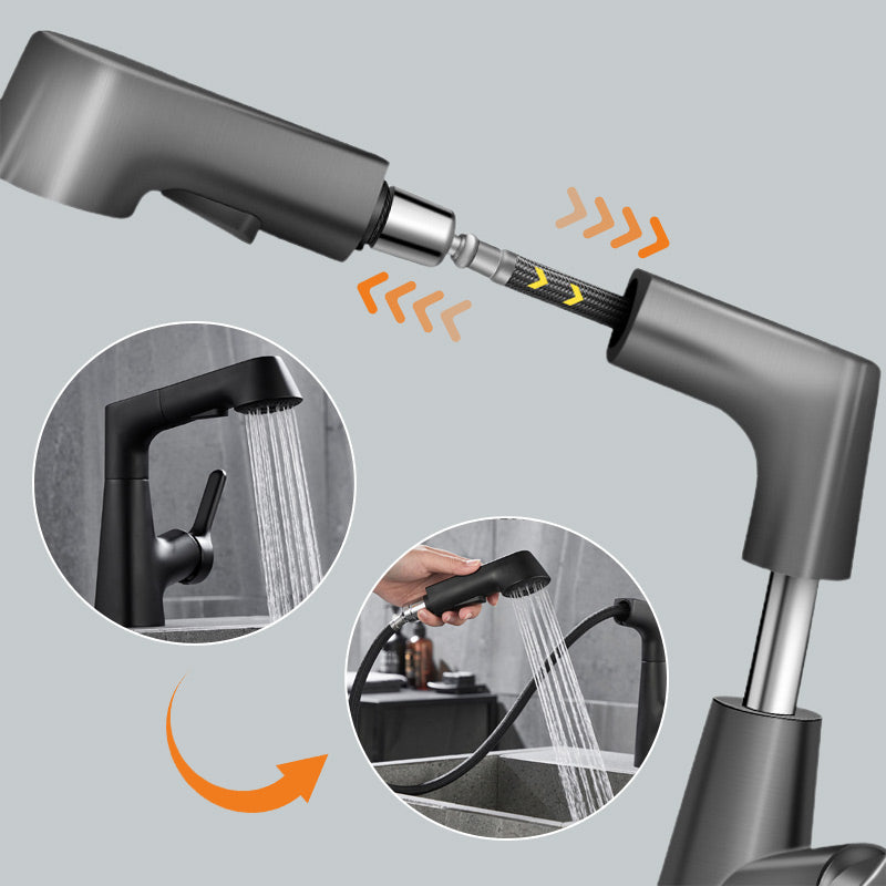 📢📢50% OFF!!⏰1 Hole Bathroom Faucet with Pull out Sprayer