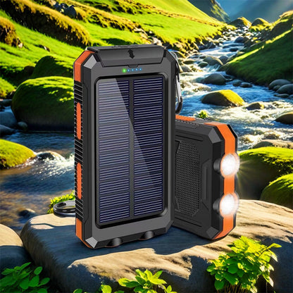 🔥10000mAh Portable Solar Power Bank, Solar Powered Charger with Dual LED Flashlights, Power Bank for Travel, Camping⚡