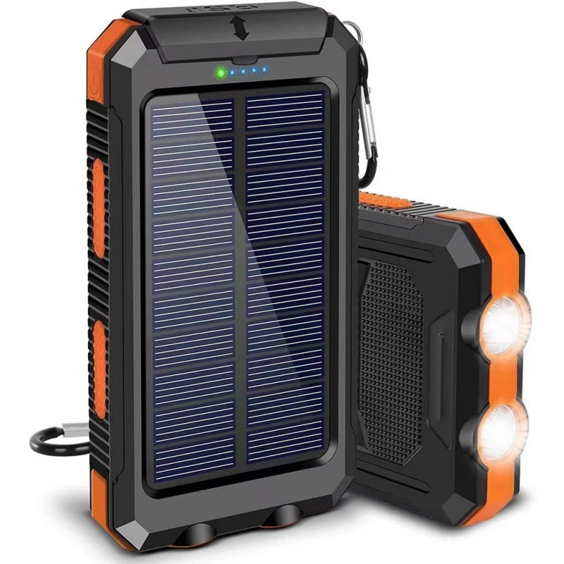 🔥10000mAh Portable Solar Power Bank, Solar Powered Charger with Dual LED Flashlights, Power Bank for Travel, Camping⚡