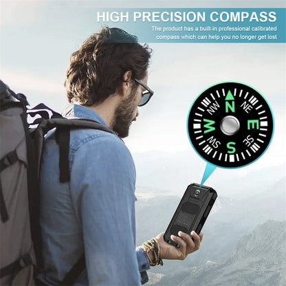 🔥10000mAh Portable Solar Power Bank, Solar Powered Charger with Dual LED Flashlights, Power Bank for Travel, Camping⚡
