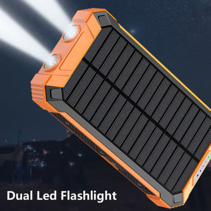 🔥10000mAh Portable Solar Power Bank, Solar Powered Charger with Dual LED Flashlights, Power Bank for Travel, Camping⚡