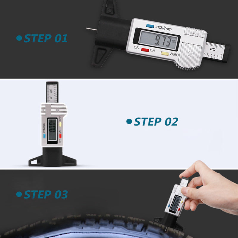 🔥Limited-time Offer Available Now!🚗Digital Car Tyre Tire Tread Depth Gauge Meter