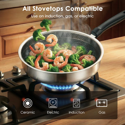 💥✨Limited-time 50% Off 🍳Honeycomb Non-Stick Stainless Steel Frying Pan
