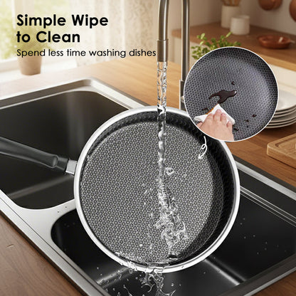 💥✨Limited-time 50% Off 🍳Honeycomb Non-Stick Stainless Steel Frying Pan