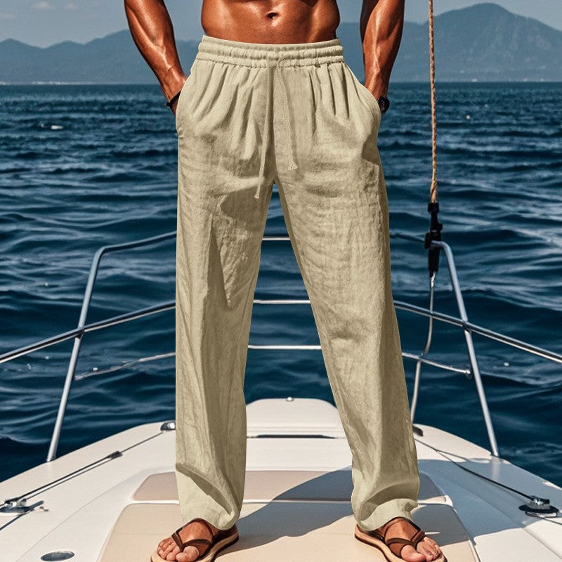 🔥Nur solange der Vorrat reicht 56% RABATT!🎉 Herren Leinenhose atmungsaktiv – Leichtgewichtiger Sommer-Relaxed-Fit ✨🌬️