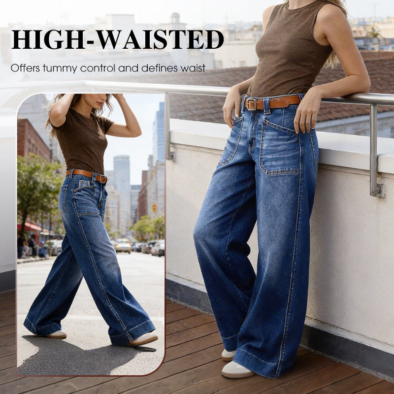 👖Neu eingetroffen – Superschnäppchen - 60% RABATT🔥🥳Über 50.000 Mal verkauft!💥High-Waist Weite Jeans für Damen